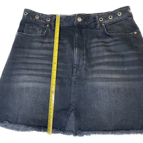 ALLSAINTS LILA EYELET BLACK WASHED DENIIM SKIRT M 10 - Picture 8 of 8